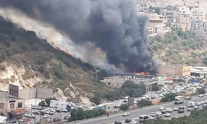 Photo of حريق هائل في محل تجاري بسوق أم الفحم