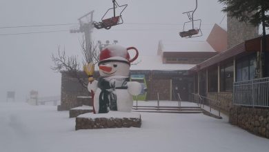 Photo of بعد تساقطها الليلة: الثلوج تتراكم على جبل الشيخ