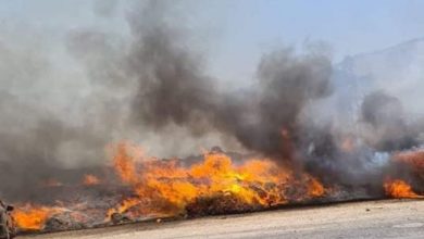 Photo of اندلاع حريق ضخم قرب متنزه الساخنة