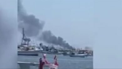 Photo of إنفجار في سفينة بمرفأ اللاذقية