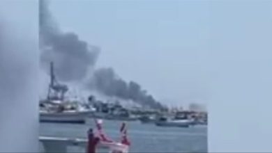 Photo of إنفجار في سفينة بمرفأ اللاذقية