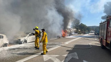 Photo of اندلاع حريق كبير قرب جامعة حيفا طال عددا من السيارات