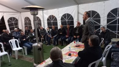 Photo of ندوة حقوقية في خيمة الاعتصام في مقبرة القسام