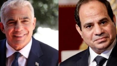 Photo of السيسي يدعو لابيد لإنهاء التصعيد المتكرر.. والأخير يشكره