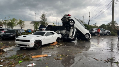 Photo of شاهد.. تطاير المركبات في شوارع فلوريدا نتيجة الإعصار