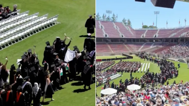 Photo of مئات الطلاب يغادرون حفل تخرج جامعة ستانفورد احتجاجا على التعاون مع إسرائيل (شاهد)