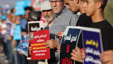 Photo of مظاهرة قرب سجن “مجدو”  احتجاجا على الحرب على غزة وإسنادًا للأسرى في السجون (فيديو)