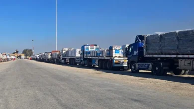 Photo of شاحنات المساعدات تصل “كرم أبو سالم” تمهيدا لدخولها قطاع غزة