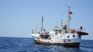 Photo of ناشطون أميركيون وفرنسيون على متن “حنظلة” يطالبون حكوماتهم بحماية السفينة (شاهد)