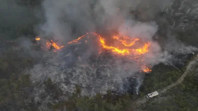 Photo of حرائق قرب قصر الشعب بدمشق وفي ريف اللاذقية