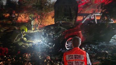 Photo of العثور على جثتي شابين داخل سيارة محترقة بين كفر قاسم وكفر برا