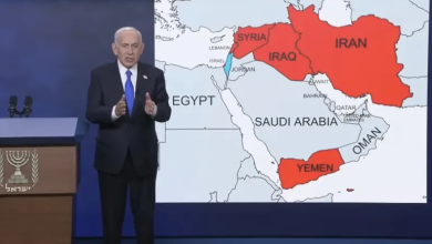 Photo of نتنياهو يحدد خصومه على خريطة الشرق الأوسط بالأحمر.. تصعيد أم استعراض سياسي؟ (شاهد)