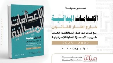 Photo of إصدار موسّع يوثق 124 حالة: ميزان تُصدر الطبعة الثانية من كتاب الإعدامات الميدانية